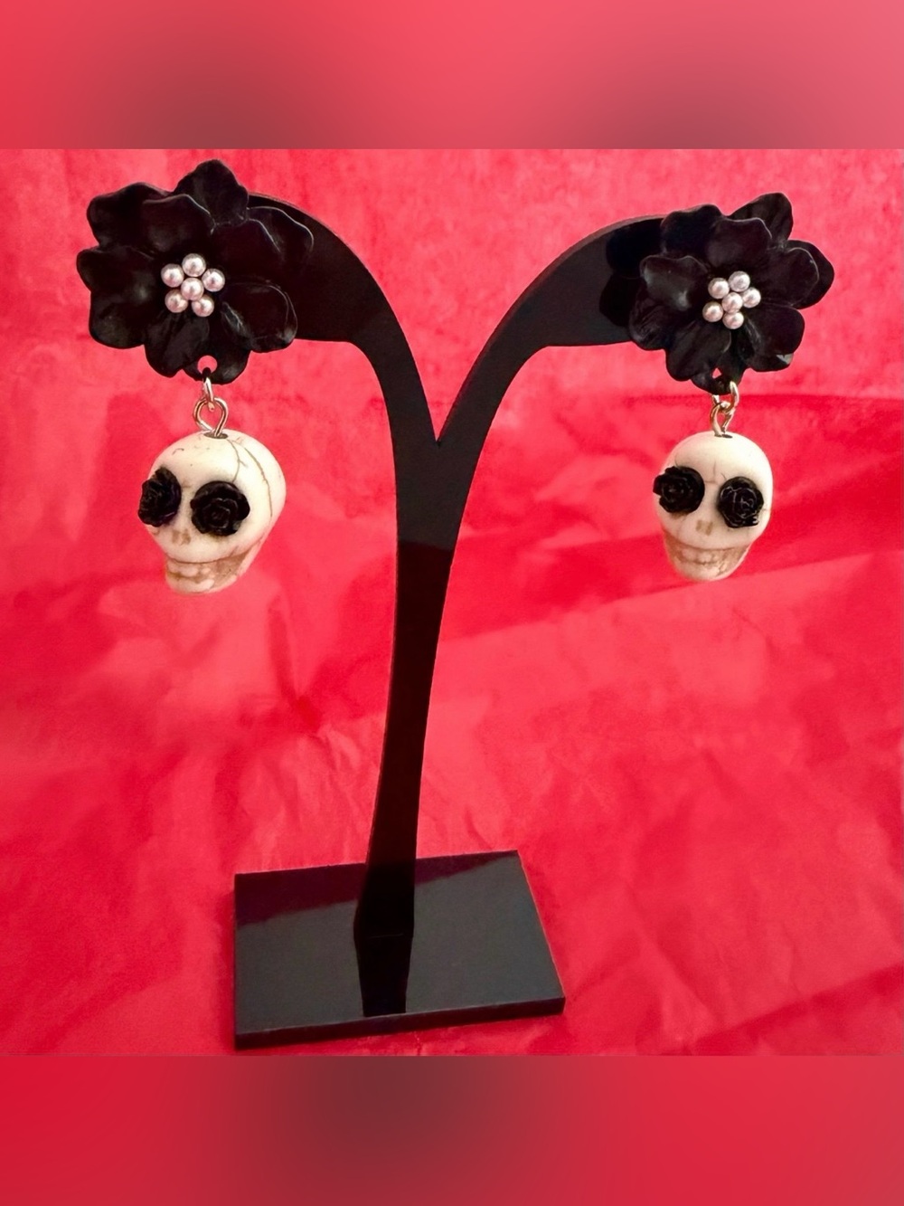 Day of the Dead ~ Dia de los Muertos, Halloween Gothic Sugar Skull Earrings